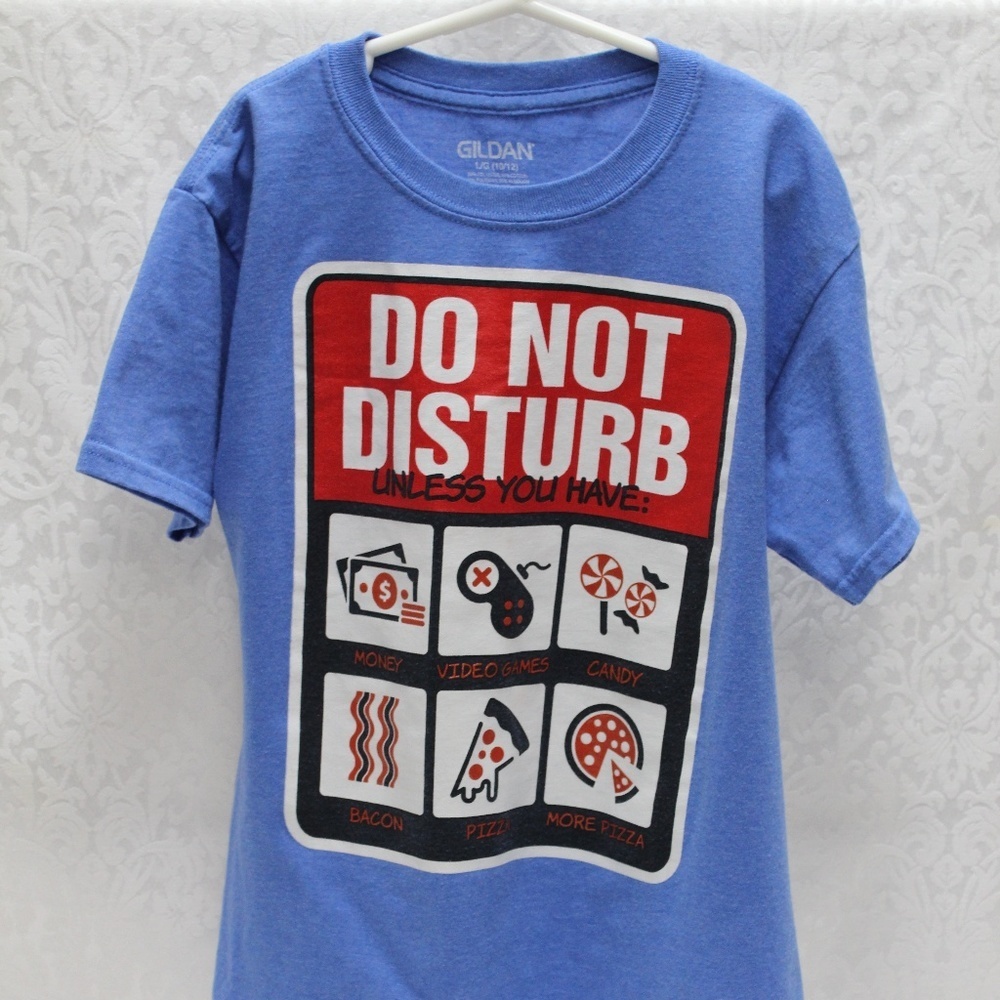 Gildan Blue T-Shirt, Boys Large 10/12